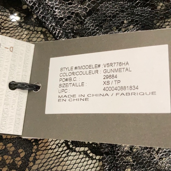 Armani Exchange NWT Gun Metal metallic /lace Dress XS - Picture 7 of 11